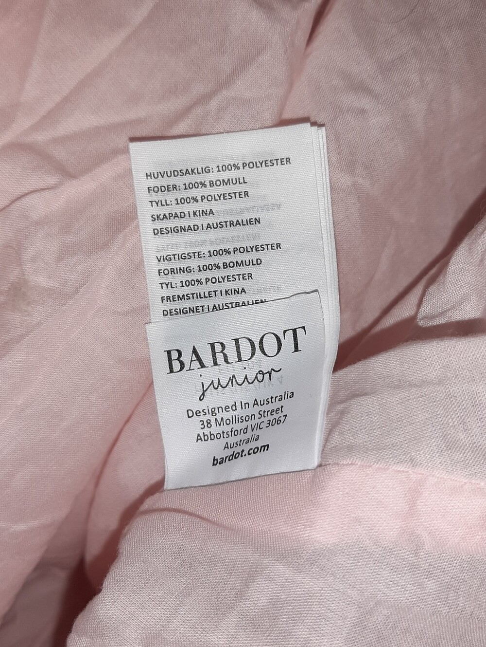 Bardot Junior Bliss Pink Iridescent Organza Puff Sleeve Party Dress Size 4 EUC - Picture 7 of 7